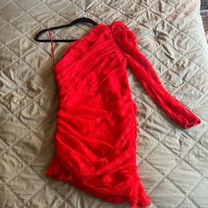 Whyte Valentyne Red One-Shoulder Dress
